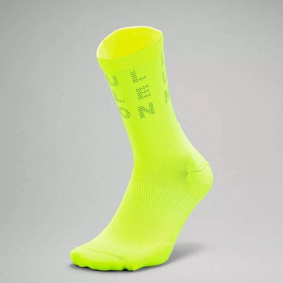 lululemon athletica Other - Lululemon Men’s Power Stride Training Socks Crew Length Highlight Yellow Size M